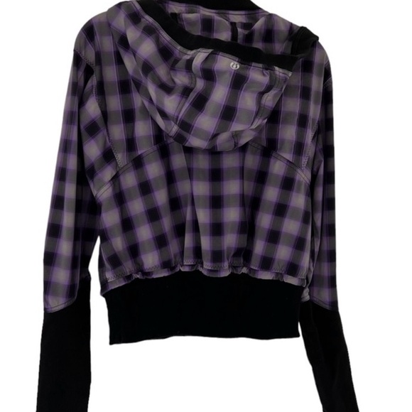 RARE: Lululemon Senorita Purple Plaid Pullover Reflection Hoodie Jacket Size 6 - Picture 8 of 11